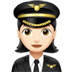 👩🏻‍✈️ woman pilot: light skin tone display on Apple